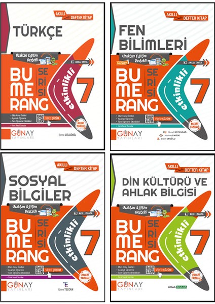 7. Sınıf Bumerang Serisi Etkinlikli Türkçe Fen Bilimleri Sosyal Bilgiler Din Kültürü Seti 2026 Güncel Basım