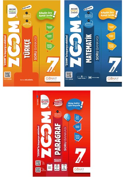 7. Sınıf Zoom Serisi Türkçe Matematik Paragraf Soru Bankası Seti 2026 Güncel Basım