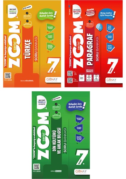 7. Sınıf Zoom Serisi Türkçe Paragraf Din Kültürü ve Ahlak Bilgisi Soru Bankası Seti 2026 Güncel Basım