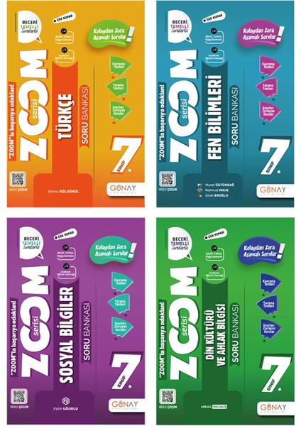 7. Sınıf Zoom Serisi Türkçe Fen Bilimleri Sosyal Bilgiler Din Kültürü ve Ahlak Bilgisi Soru Bankası Seti 2026 Güncel Basım