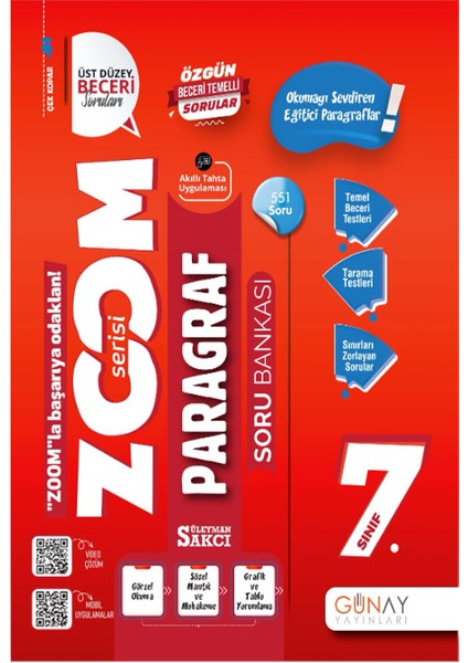 7. Sınıf Zoom Serisi Türkçe Matematik Fen Bilimleri Paragraf Soru Bankası Seti 2026 Güncel Basım indirimleri