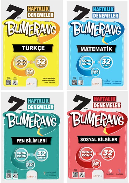 7. Sınıf Bumerang Serisi 32 Haftalık Denemeler Türkçe Matematik Fen Bilimleri Sosyal Bilgiler Seti 2026 Güncel Basım