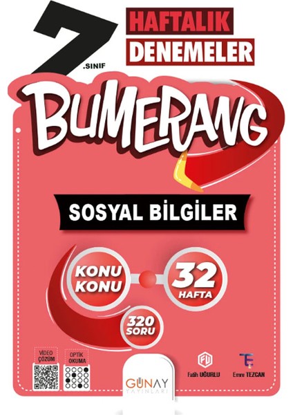 7. Sınıf Bumerang Serisi 32 Haftalık Denemeler Türkçe Matematik Fen Bilimleri Sosyal Bilgiler Seti 2026 Güncel Basım indirimleri
