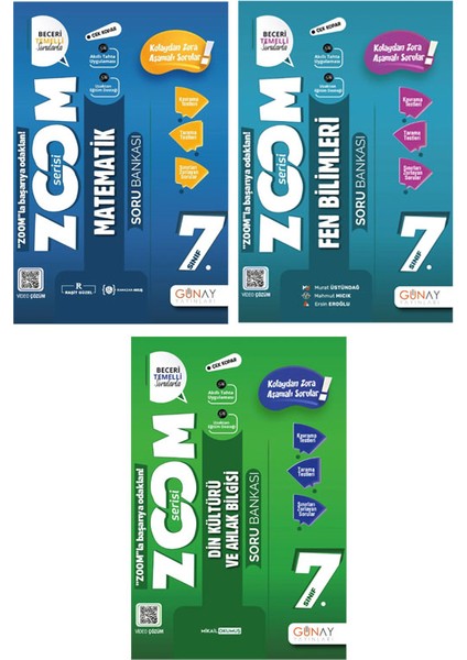 7. Sınıf Zoom Serisi Matematik Fen Bilimleri Din Kültürü ve Ahlak Bilgisi Soru Bankası Seti 2026 Güncel Basım