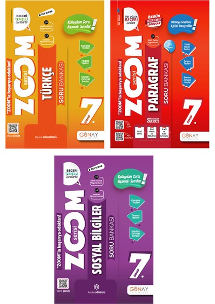 7. Sınıf Zoom Serisi Türkçe Paragraf Sosyal Bilgiler Soru Bankası Seti 2026 Güncel Basım