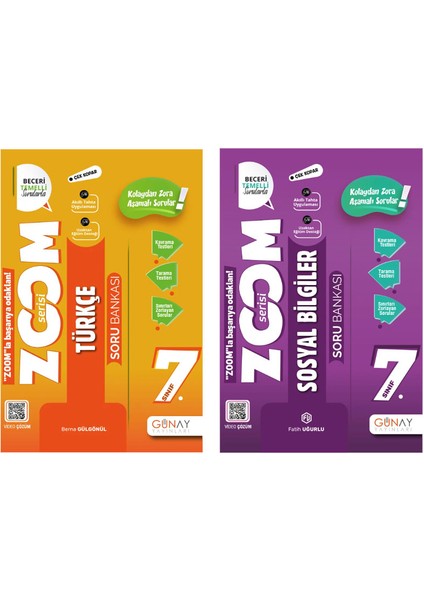 7. Sınıf Zoom Serisi Türkçe Sosyal Bilgiler Soru Bankası Seti 2026 Güncel Basım