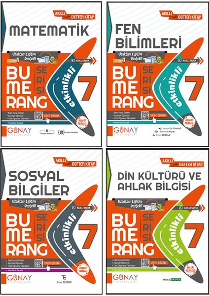 7. Sınıf Bumerang Serisi Etkinlikli Matematik Fen Bilimleri Sosyal Bilgiler Din Kültürü Seti 2026 Güncel Basım