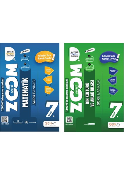7. Sınıf Zoom Serisi Matematik Din Kültürü ve Ahlak Bilgisi Soru Bankası Seti 2026 Güncel Basım