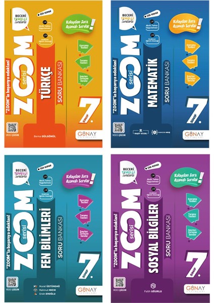 7. Sınıf Zoom Serisi Türkçe Matematik Fen Bilimleri Sosyal Bilgiler Soru Bankası Seti 2026 Güncel Basım