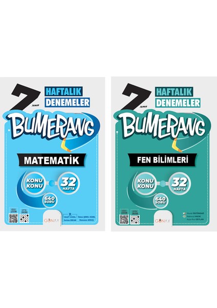 7. Sınıf Bumerang Serisi 32 Haftalık Denemeler Matematik Fen Bilimleri Seti 2026 Güncel Basım