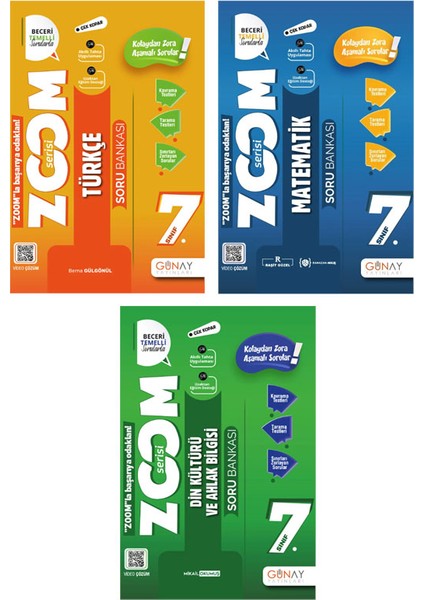7. Sınıf Zoom Serisi Türkçe Matematik Din Kültürü ve Ahlak Bilgisi Soru Bankası Seti 2026 Güncel Basım