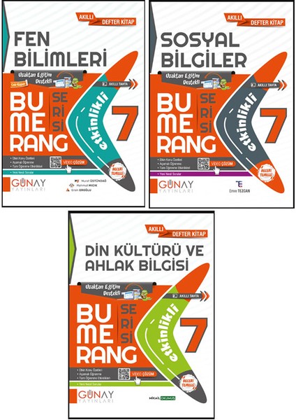7. Sınıf Bumerang Serisi Etkinlikli Fen Bilimleri Sosyal Bilgiler Din Kültürü Seti 2026 Güncel Basım
