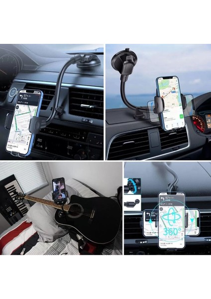 Ayarlanabilir Vakum Kilitli Cam ve Torpidoya Takılabilen Telefon Tutucu (4172) modelleri