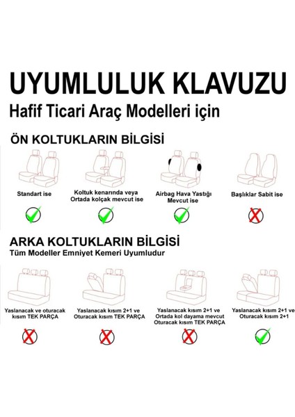 Fiat Doblo Combi 2+1 Parçalı Lüx Deri Detaylı Oto Koltuk Kılıfı Ön Arka Takım Platınum Füme Siyah