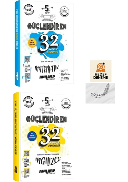 Ankara 5.sınıf Güçlendiren 32 Haftalık Matematik Ingilizce Deneme Hedef Deneme