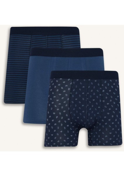 Regular Fit Desenli 3'lü Boxer