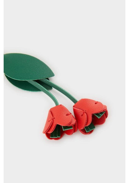 Kadın Kırmızı Lale Detaylı Charm Anahtarlık F6983AXNS fiyatları