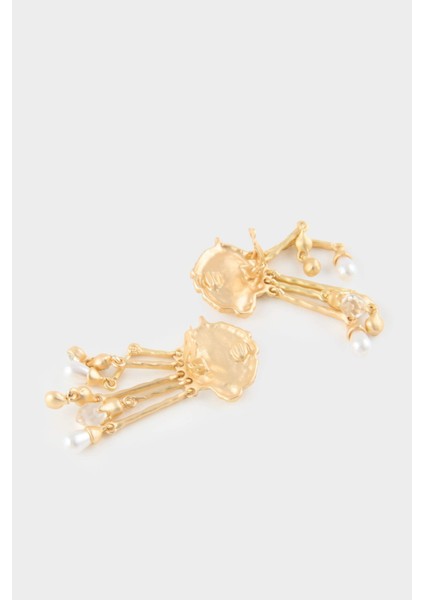 Kadın Nazar Temalı Sallantılı Gold Küpe G0172AXNS fırsatları