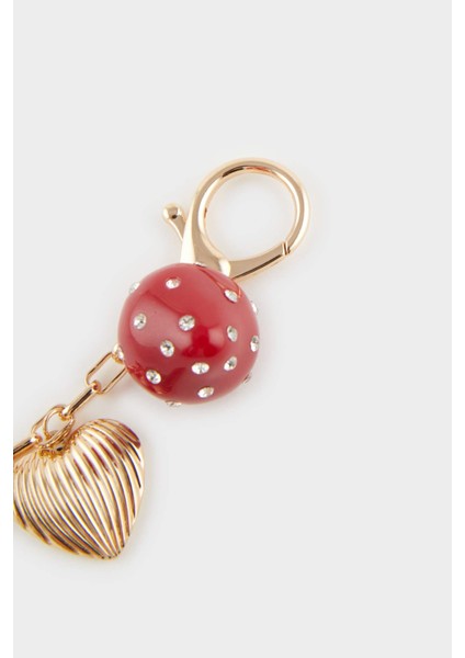Kadın Çilekli Gold Kalpli Charm Anahtarlık F6966AXNS modelleri