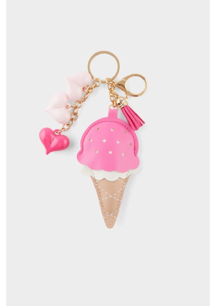 Kadın Dondurmalı Gold Charm Anahtarlık F6957AXNS