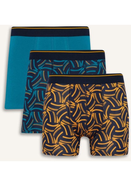 Regular Fit Baskılı 3'lü Boxer B0495AX25AU