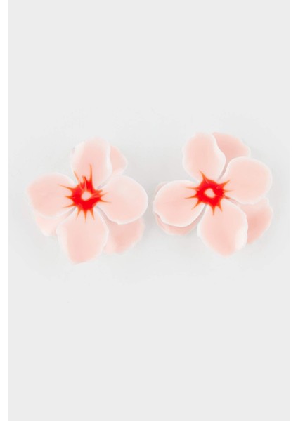 Kadın Pembe Çiçek Küpe F9976AXNS