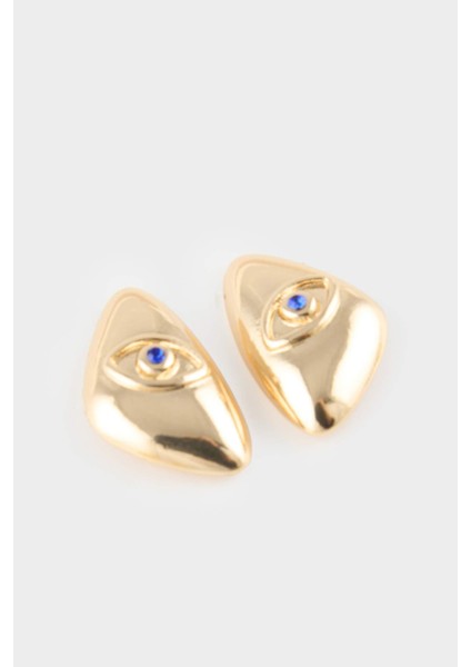 Kadın Nazar Temalı Gold Küpe G0176AXNS