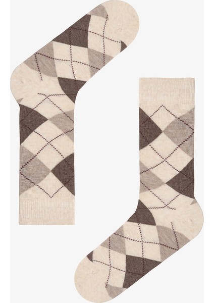 Çok Renkli Erkek Brown Diamond Üçgen Desenli 3'lü Soket Çorap fırsatları