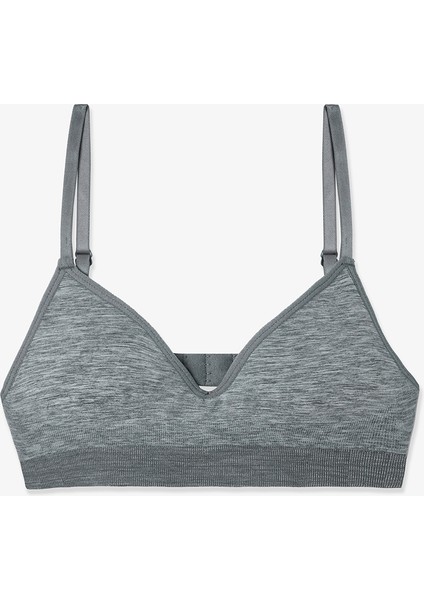 Gri Melanj Kız Çocuk My First Bra Dikişsiz Pedli Balensiz Alıştırma Sütyeni