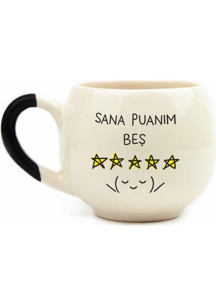 Küçük Molalar Verebilirsin Yeter Ki Pes Etme! Krem Parlak Balon Kupa - Hediye Seramik Kupa