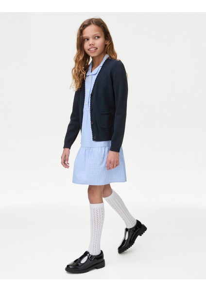 Saf Pamuklu Regular Fit Okul Hırkası (2-18 Yaş) fiyatları