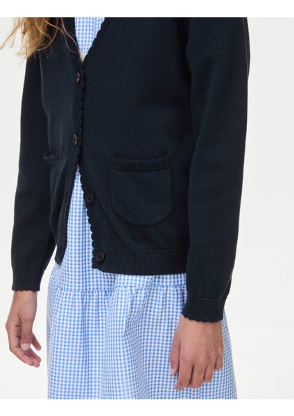 Saf Pamuklu Regular Fit Okul Hırkası (2-18 Yaş) modelleri