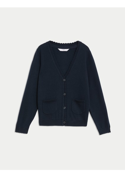 Saf Pamuklu Regular Fit Okul Hırkası (2-18 Yaş) indirimleri