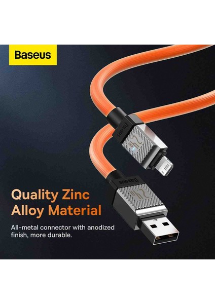 Coolplay Hızlı Şarj Kablosu USB Lightning 2.4A 2 Metre - Turuncu indirimleri