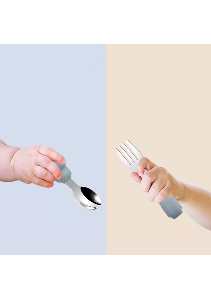 Pembe Renk Premium Çocuk Bpa Free Silikon Saplı Paslanmaz Çelik Uçlu Çatal-Kaşık, (9+ Ay) fırsatları