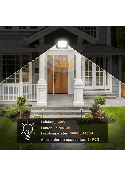 20W LED Flood Light With Motion Sensor Outdoor, 1700LM 6000K Super Bright Cool White, Outdoor Waterproof IP66, Ideal Light For Garden Yard Garage Home (Yurt Dışından) modelleri