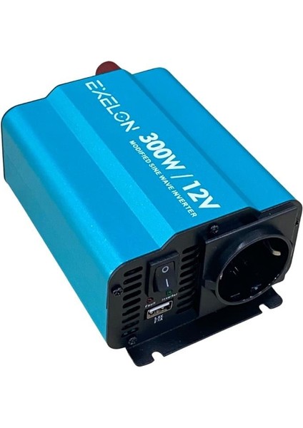 12V Dc 220V Ac Inverter 300W (Modifiye Sinüs) (Usb Çıkışlı-Maşalı)