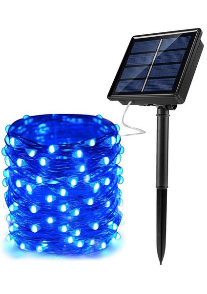Güneş Perisi Işıkları Dış Mekan Güneş Enerjili LED Dize Işıkları Su Geçirmez Birkaç Renk Seçin (Mavi) (Yurt Dışından)