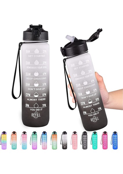 Semgears 1l Sızdırmaz Spor Su Şişesi - Yeşil / Mor (Yurt Dışından)