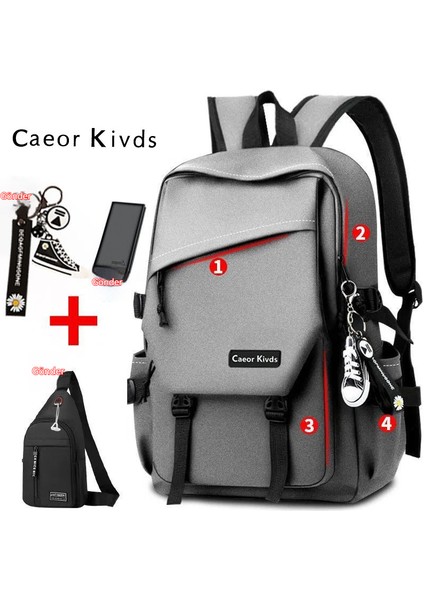 Yeni Öğrenci Sırt Çantası Ins Gelgit Kampüs Sırt Çantası Erkek ve Kız Büyük Kapasiteli Bilgisayar Çantası Okul Çantası (Yurt Dışından)