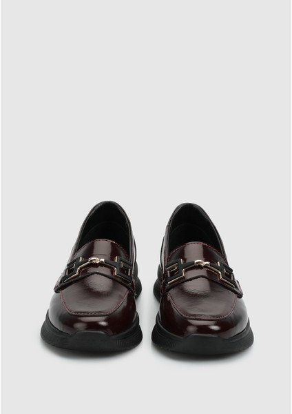 Bordo Deri Kadın Ayakkabı modelleri