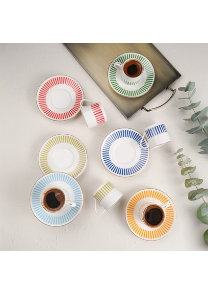 Alya Mix Kahve Fincan Takımı 80CC 6 Kişilik 12 Parça