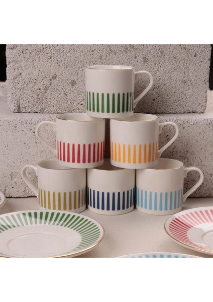 Alya Mix Kahve Fincan Takımı 80CC 6 Kişilik 12 Parça