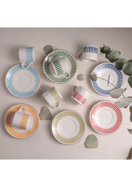 Alya Mix Kahve Fincan Takımı 80CC 6 Kişilik 12 Parça