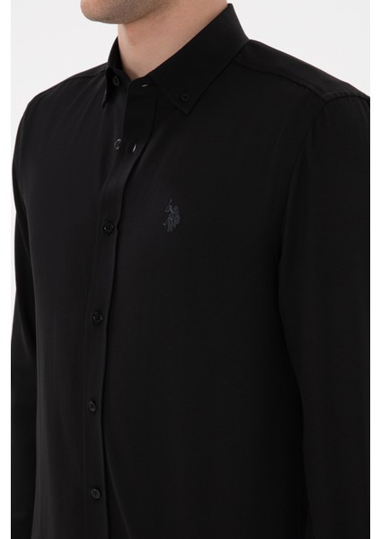 Erkek Siyah Gömlek Basic 50296777-VR046