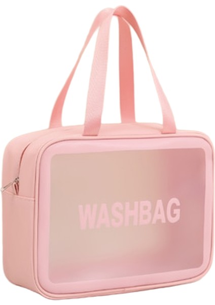 Büyük Kapasiteli Taşınabilir El Tipi Pu Buzlu Su Geçirmez Tuvalet Malzemeleri Saklama Toz Geçirmez Kozmetik Çantası (Yurt Dışından)