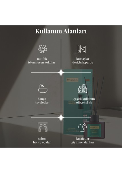 Natural Flower Reed Diffuser Çubuklu Oda Kokusu 100 ml modelleri