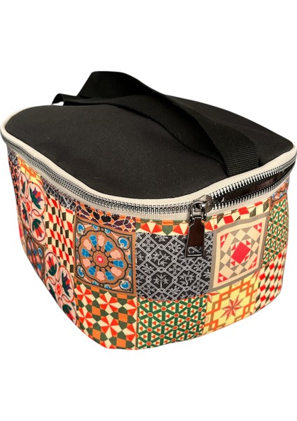 Otantik Desenli Termoslu Beslenme Çantası Su Geçirmez Termal, Sıcak Soğuk Yemek Taşıma Çantası