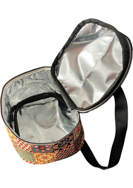 Otantik Desenli Termoslu Beslenme Çantası Su Geçirmez Termal, Sıcak Soğuk Yemek Taşıma Çantası fırsatları