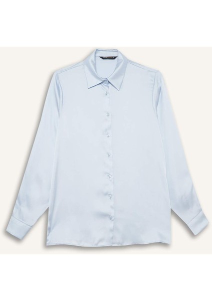 Regular Fit Saten Uzun Kollu Gömlek Z2989AZ25SP
